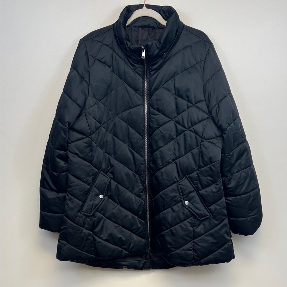 Lane Bryant Women's Chic Black Puffer Warm Winter Coat Size 14/16